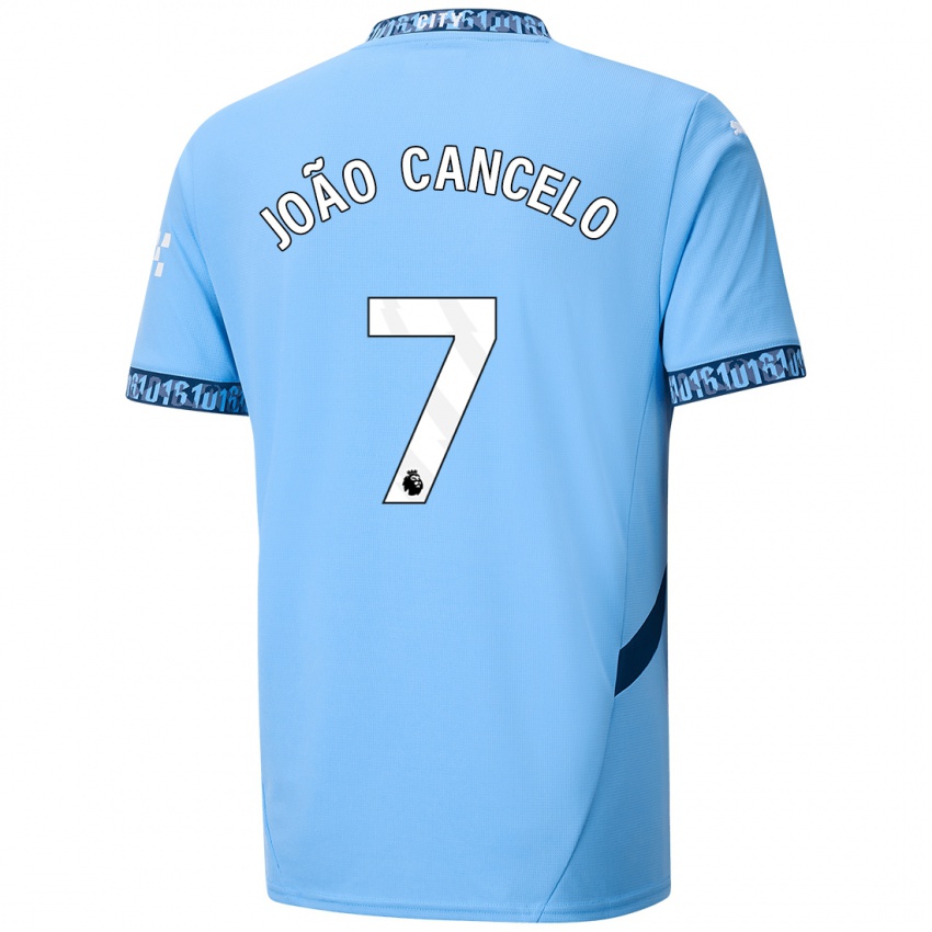 Børn Joao Cancelo #7 Marineblå Hjemmebane Spillertrøjer 2024/25 Trøje T-Shirt