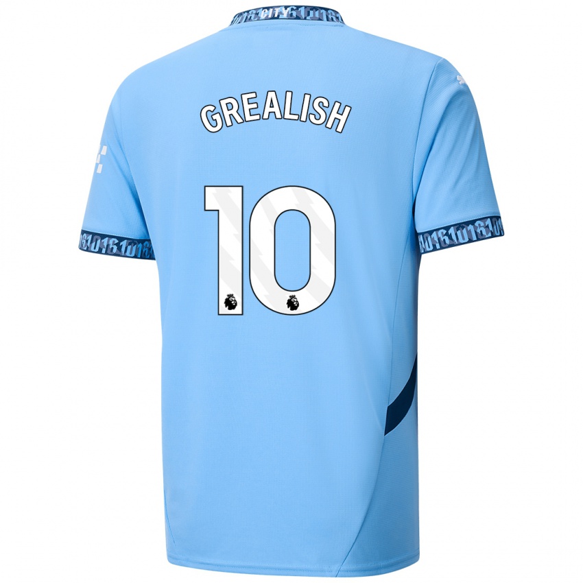 Børn Jack Grealish #10 Marineblå Hjemmebane Spillertrøjer 2024/25 Trøje T-Shirt