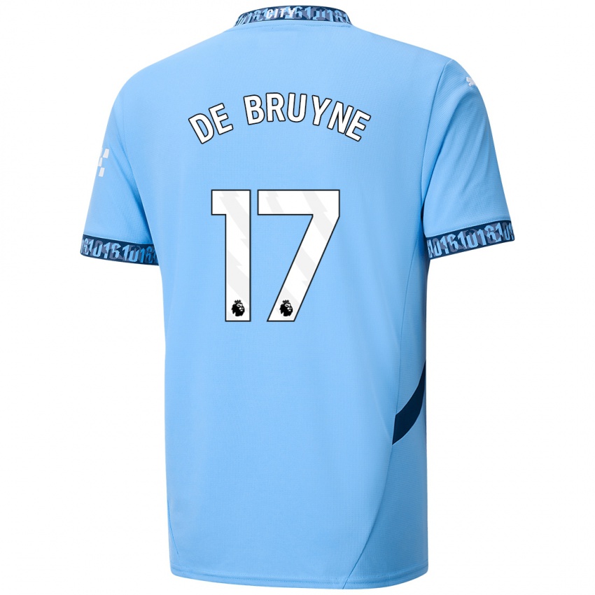 Børn Kevin De Bruyne #17 Marineblå Hjemmebane Spillertrøjer 2024/25 Trøje T-Shirt