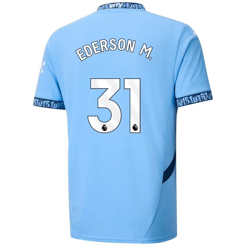 Børn Ederson Moraes #31 Marineblå Hjemmebane Spillertrøjer 2024/25 Trøje T-Shirt