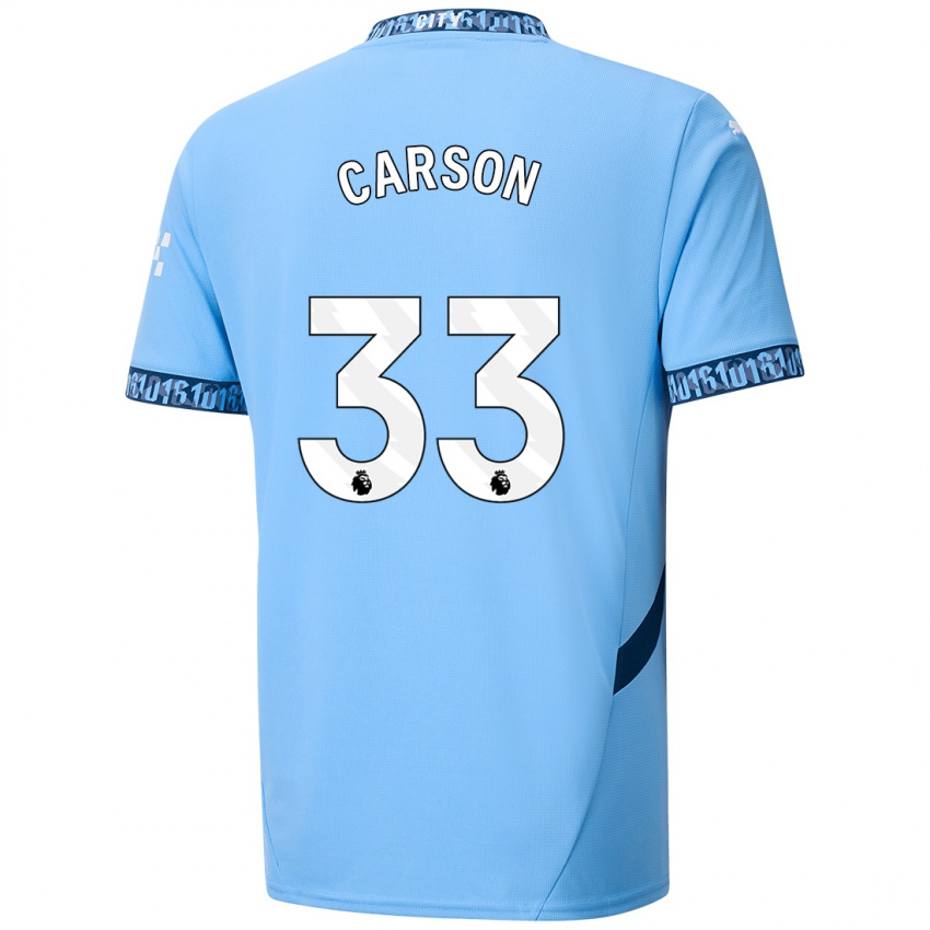 Børn Scott Carson #33 Marineblå Hjemmebane Spillertrøjer 2024/25 Trøje T-Shirt