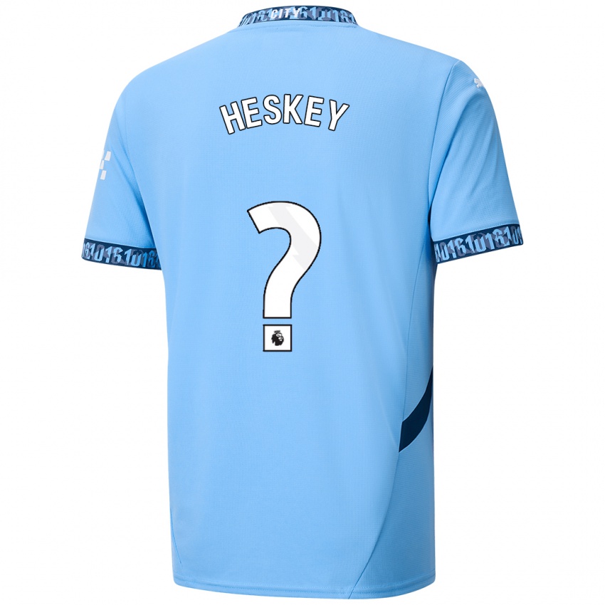 Børn Reigan Heskey #0 Marineblå Hjemmebane Spillertrøjer 2024/25 Trøje T-Shirt