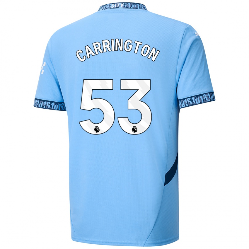 Børn Ezra Carrington #53 Marineblå Hjemmebane Spillertrøjer 2024/25 Trøje T-Shirt