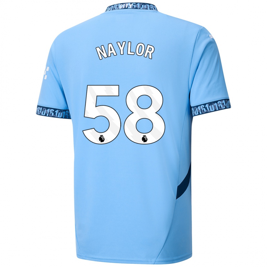 Børn Seb Naylor #58 Marineblå Hjemmebane Spillertrøjer 2024/25 Trøje T-Shirt