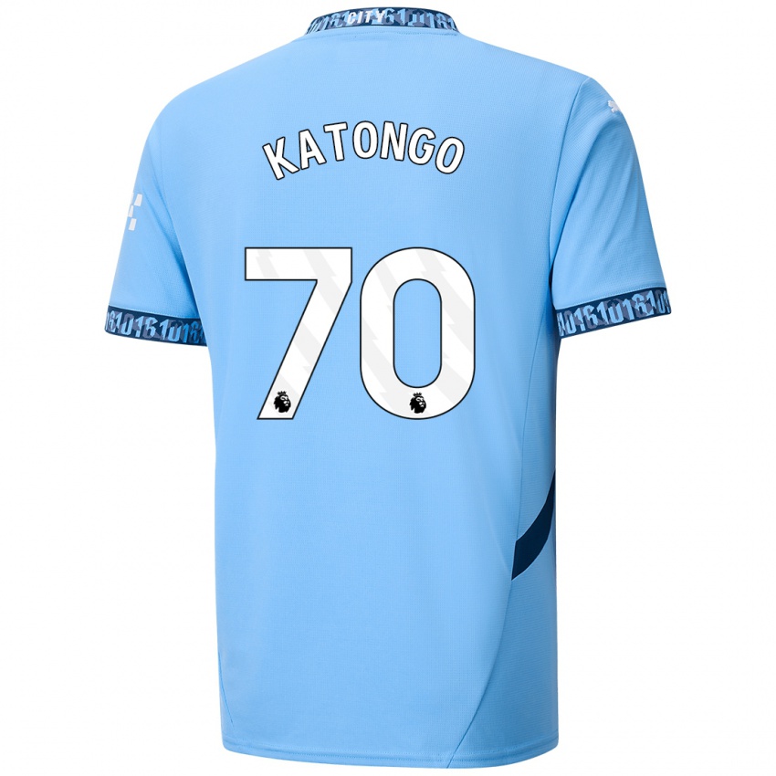 Børn Jadel Katongo #70 Marineblå Hjemmebane Spillertrøjer 2024/25 Trøje T-Shirt