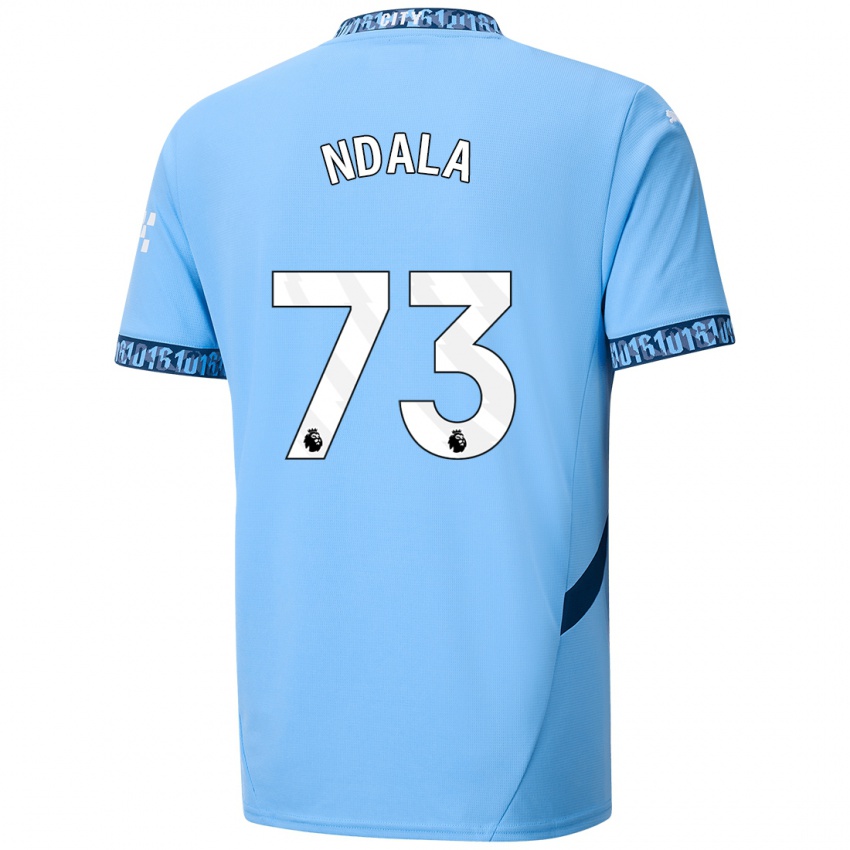 Børn Joel Ndala #73 Marineblå Hjemmebane Spillertrøjer 2024/25 Trøje T-Shirt