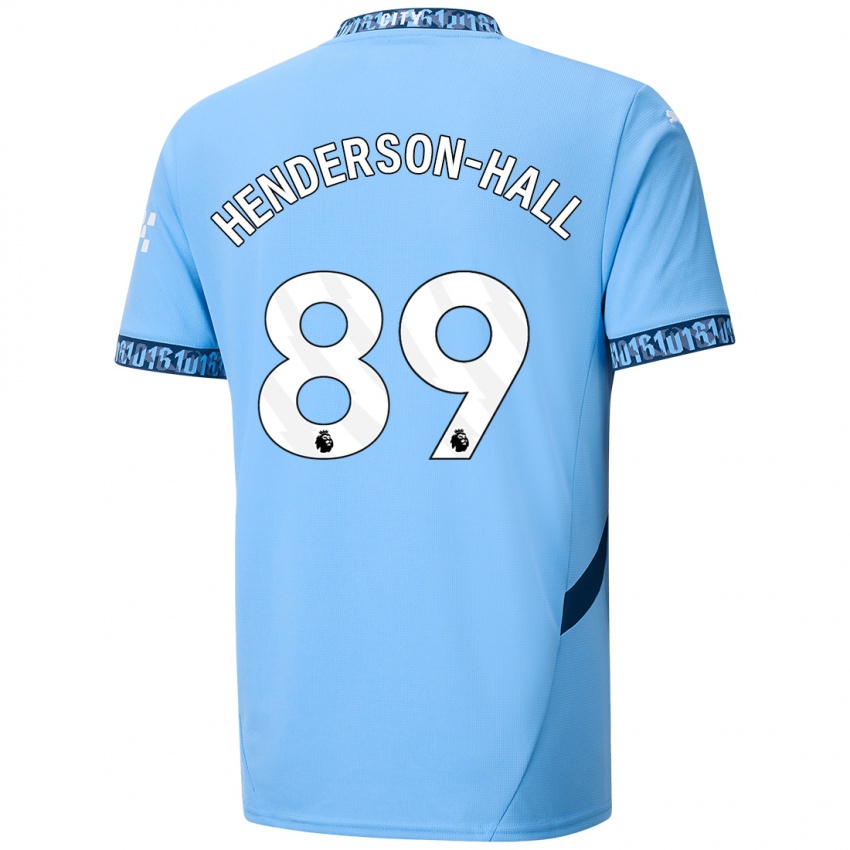 Børn Matty Henderson-Hall #89 Marineblå Hjemmebane Spillertrøjer 2024/25 Trøje T-Shirt