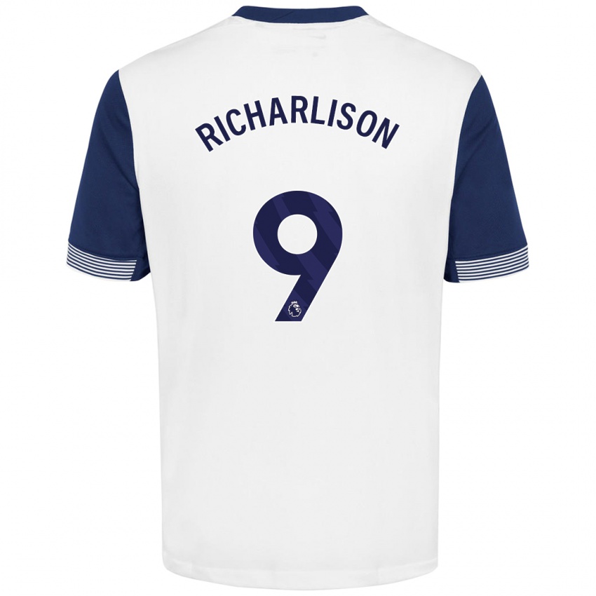 Børn Richarlison #9 Hvid Blå Hjemmebane Spillertrøjer 2024/25 Trøje T-Shirt