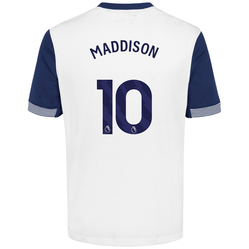 Børn James Maddison #10 Hvid Blå Hjemmebane Spillertrøjer 2024/25 Trøje T-Shirt