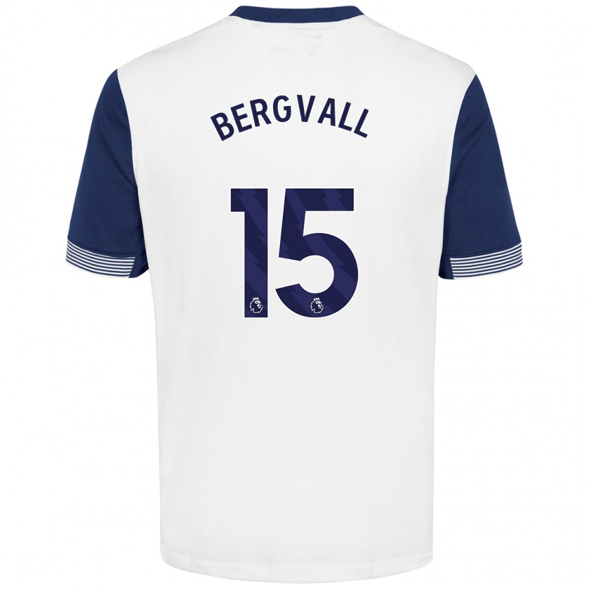 Børn Lucas Bergvall #15 Hvid Blå Hjemmebane Spillertrøjer 2024/25 Trøje T-Shirt