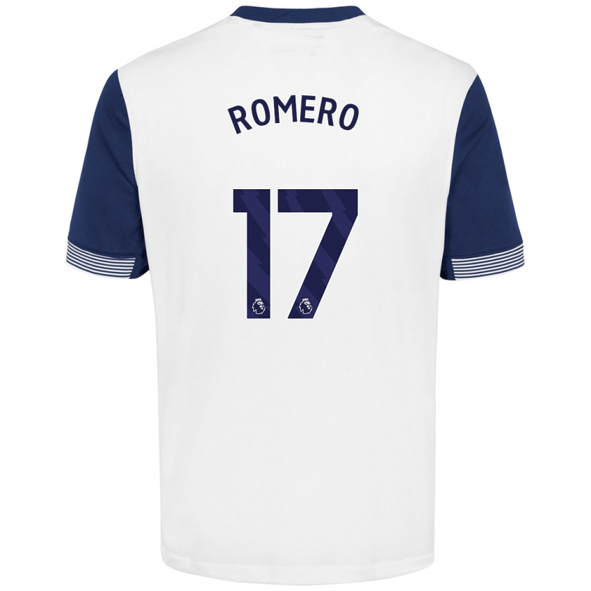 Børn Cristian Romero #17 Hvid Blå Hjemmebane Spillertrøjer 2024/25 Trøje T-Shirt