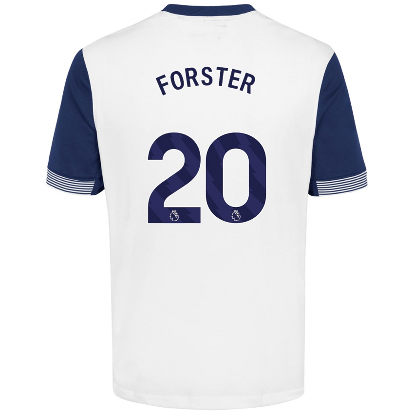 Børn Fraser Forster #20 Hvid Blå Hjemmebane Spillertrøjer 2024/25 Trøje T-Shirt