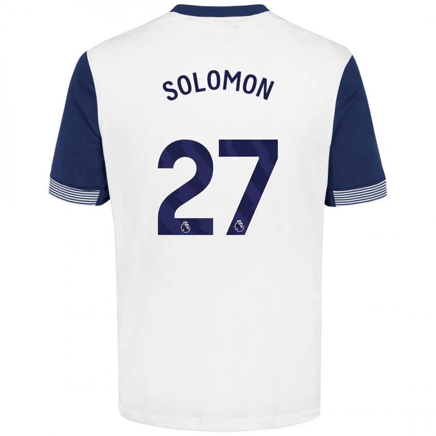 Børn Manor Solomon #27 Hvid Blå Hjemmebane Spillertrøjer 2024/25 Trøje T-Shirt