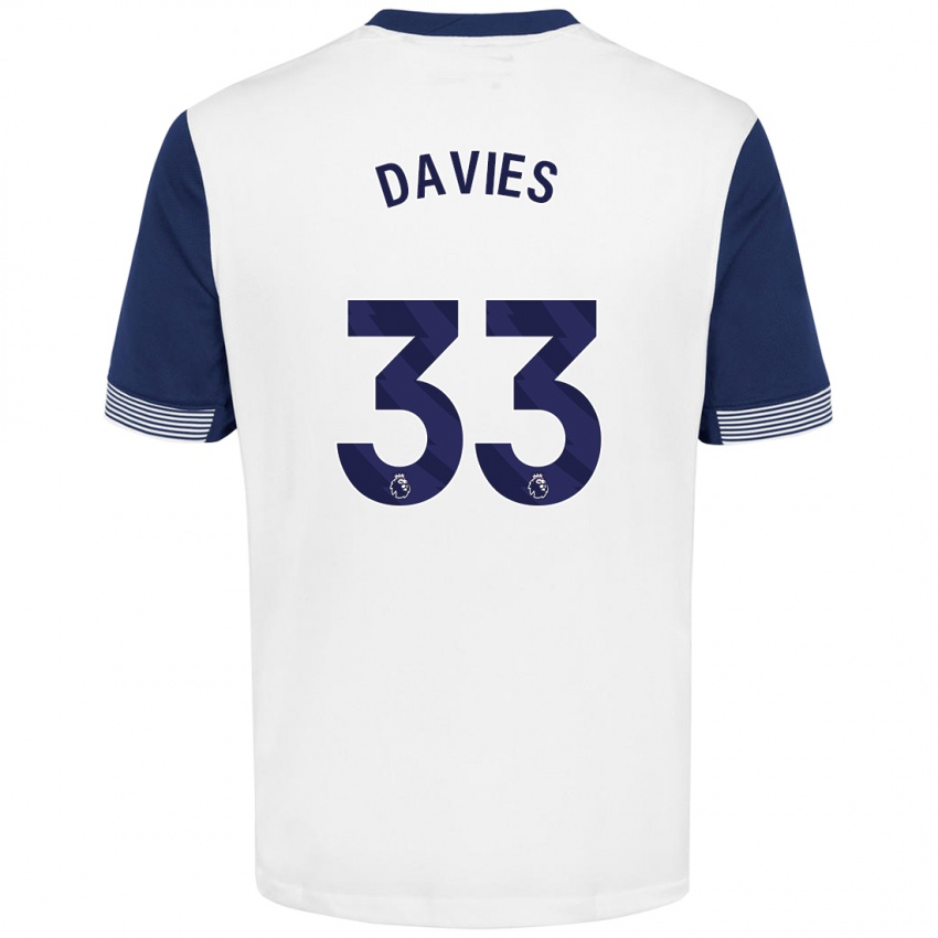 Børn Ben Davies #33 Hvid Blå Hjemmebane Spillertrøjer 2024/25 Trøje T-Shirt