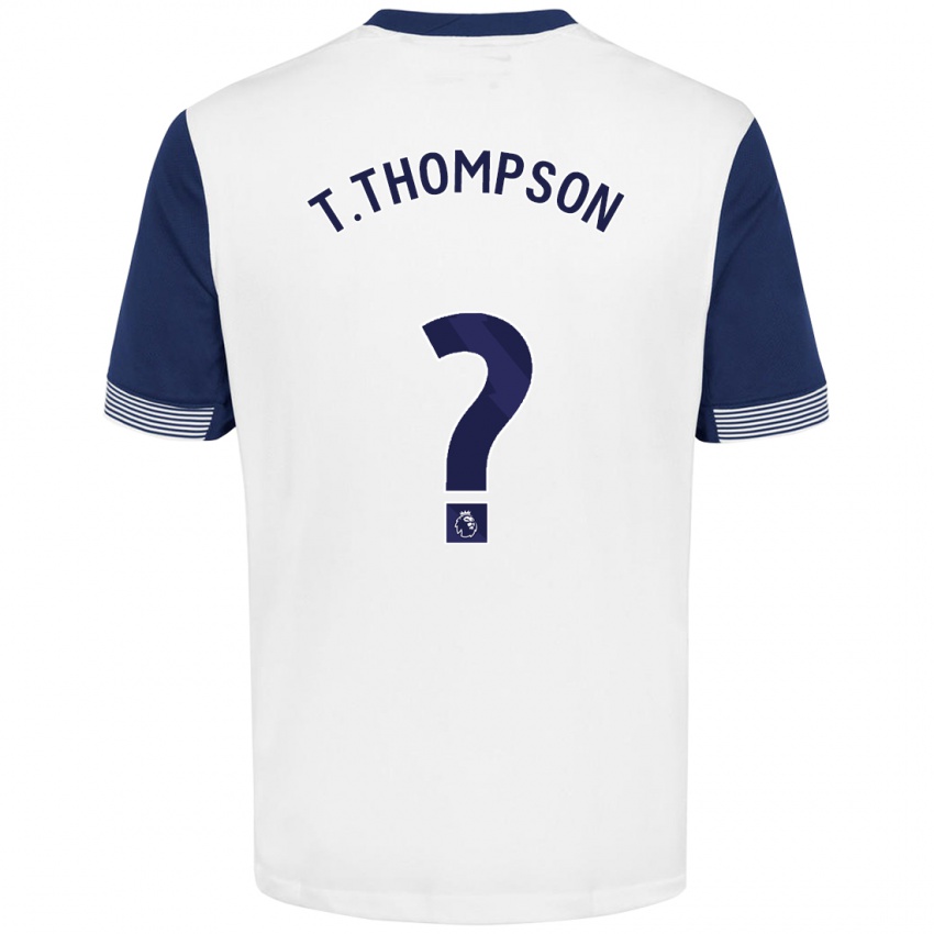 Børn Tynan Thompson #0 Hvid Blå Hjemmebane Spillertrøjer 2024/25 Trøje T-Shirt