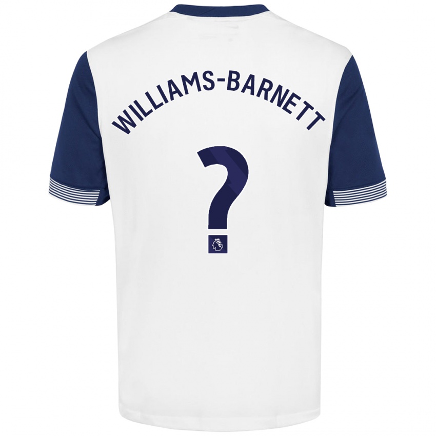 Børn Lucá Williams-Barnett #0 Hvid Blå Hjemmebane Spillertrøjer 2024/25 Trøje T-Shirt