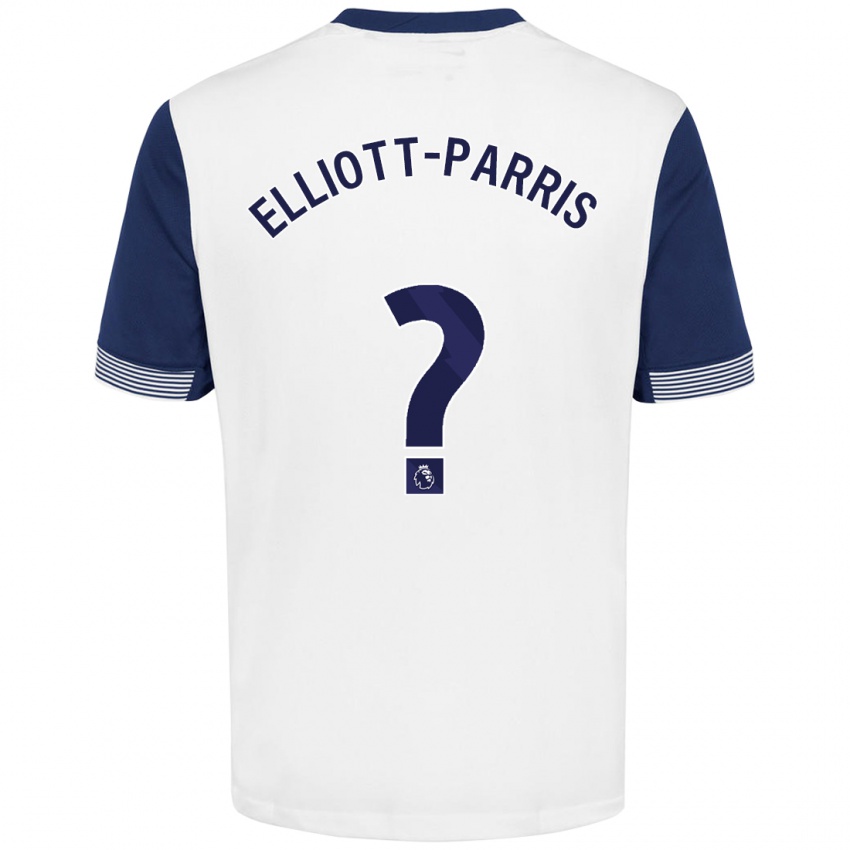 Børn Reiss Elliott-Parris #0 Hvid Blå Hjemmebane Spillertrøjer 2024/25 Trøje T-Shirt