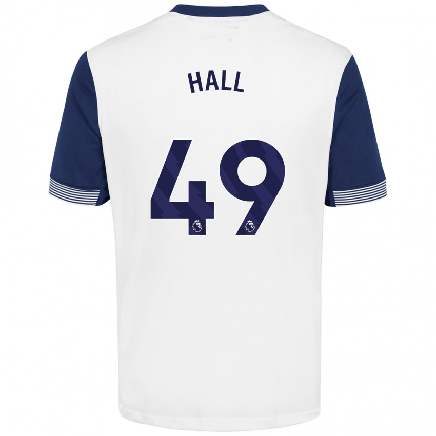 Børn Tyrese Hall #49 Hvid Blå Hjemmebane Spillertrøjer 2024/25 Trøje T-Shirt