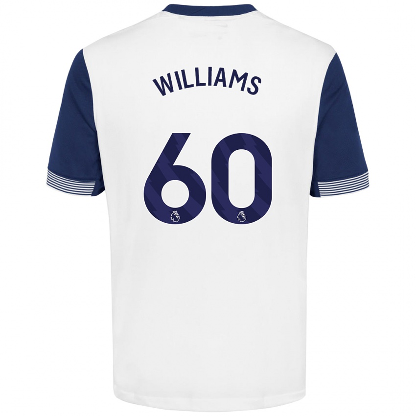 Børn Jaden Williams #60 Hvid Blå Hjemmebane Spillertrøjer 2024/25 Trøje T-Shirt