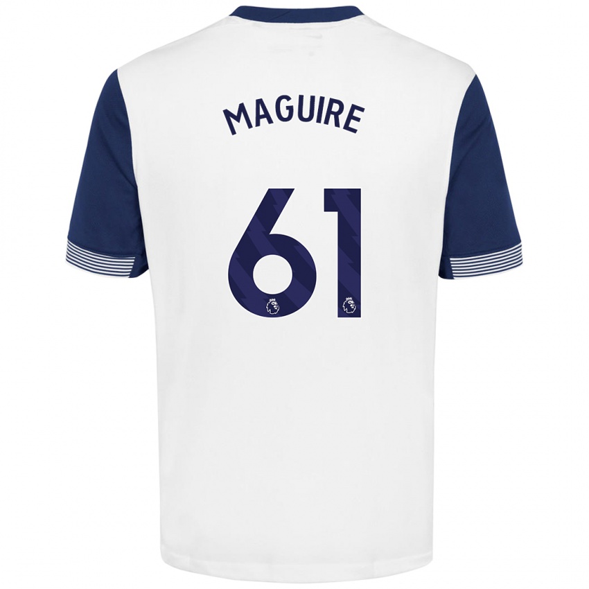 Børn Aaron Maguire #61 Hvid Blå Hjemmebane Spillertrøjer 2024/25 Trøje T-Shirt