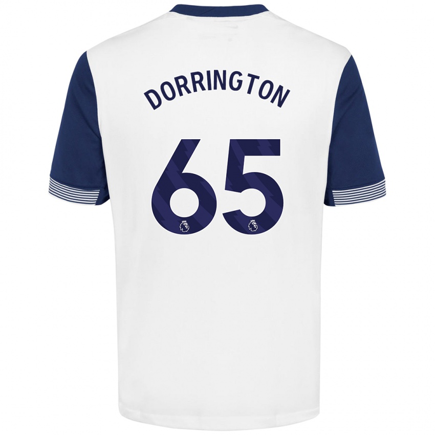 Børn Alfie Dorrington #65 Hvid Blå Hjemmebane Spillertrøjer 2024/25 Trøje T-Shirt