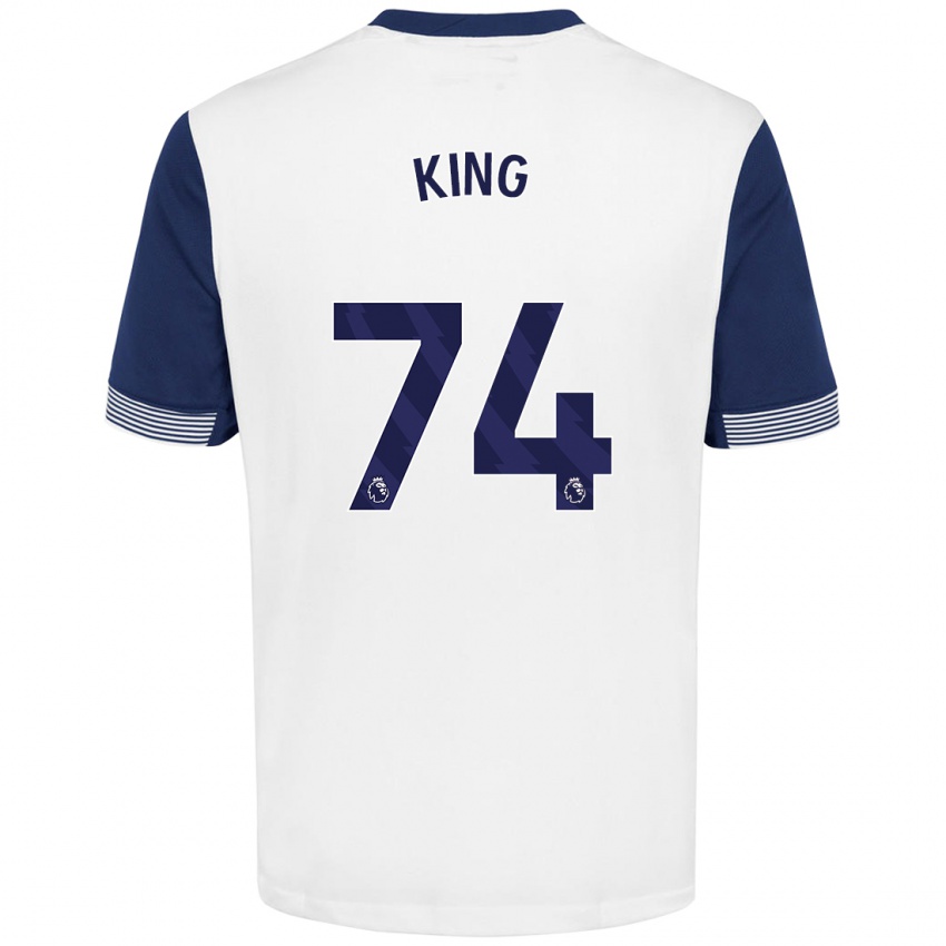 Børn Maeson King #74 Hvid Blå Hjemmebane Spillertrøjer 2024/25 Trøje T-Shirt