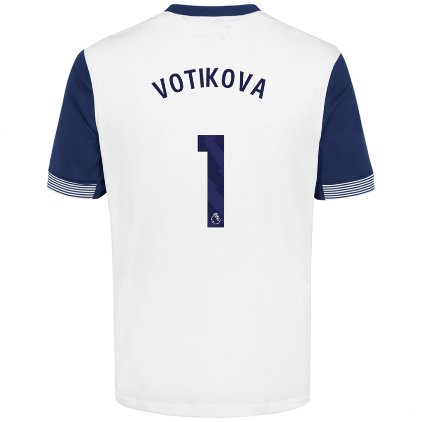 Børn Barbora Votíková #1 Hvid Blå Hjemmebane Spillertrøjer 2024/25 Trøje T-Shirt