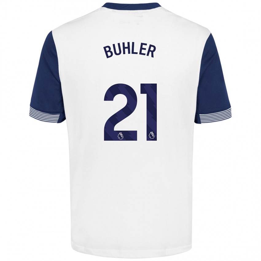 Børn Luana Bühler #21 Hvid Blå Hjemmebane Spillertrøjer 2024/25 Trøje T-Shirt