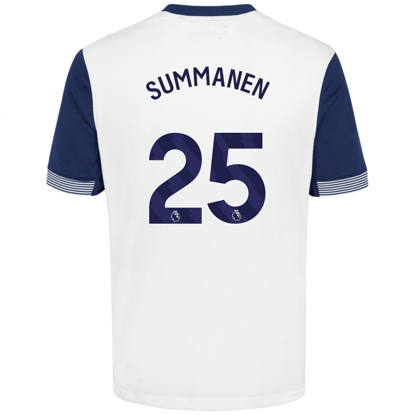 Børn Eveliina Summanen #25 Hvid Blå Hjemmebane Spillertrøjer 2024/25 Trøje T-Shirt