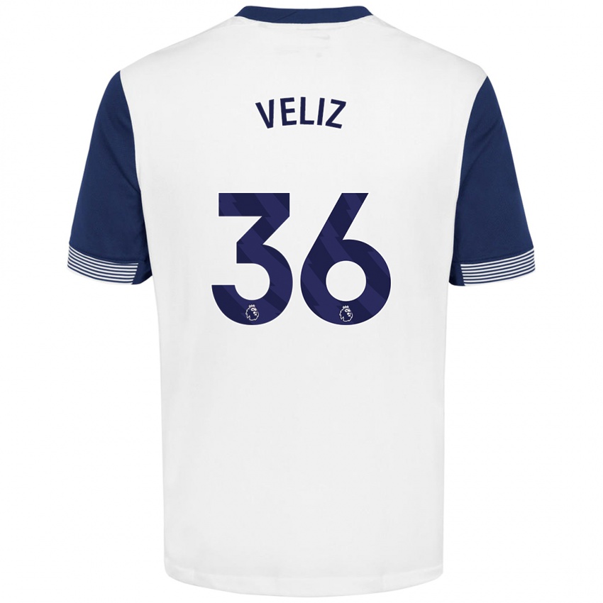 Børn Alejo Véliz #36 Hvid Blå Hjemmebane Spillertrøjer 2024/25 Trøje T-Shirt