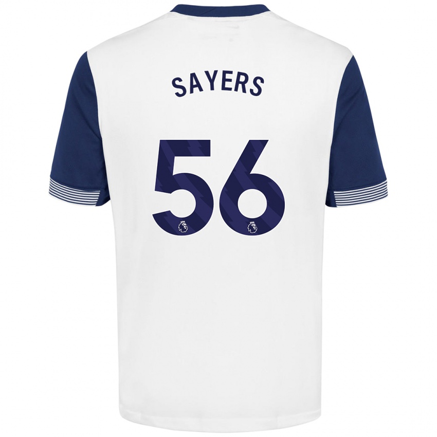 Børn Charlie Sayers #56 Hvid Blå Hjemmebane Spillertrøjer 2024/25 Trøje T-Shirt