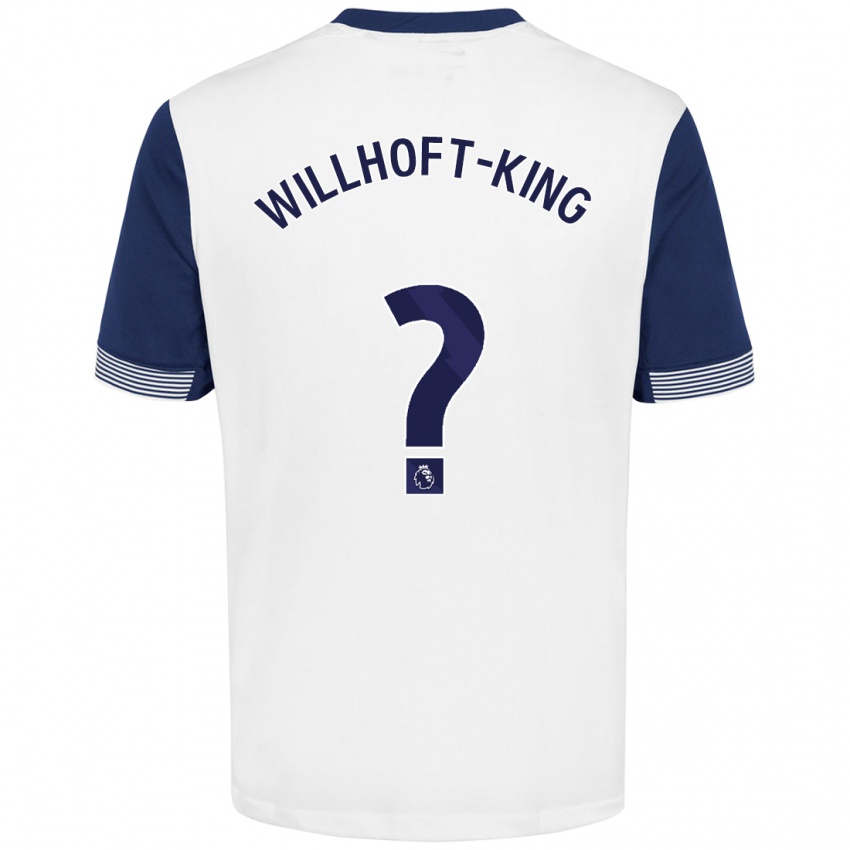 Børn Han Willhoft-King #0 Hvid Blå Hjemmebane Spillertrøjer 2024/25 Trøje T-Shirt