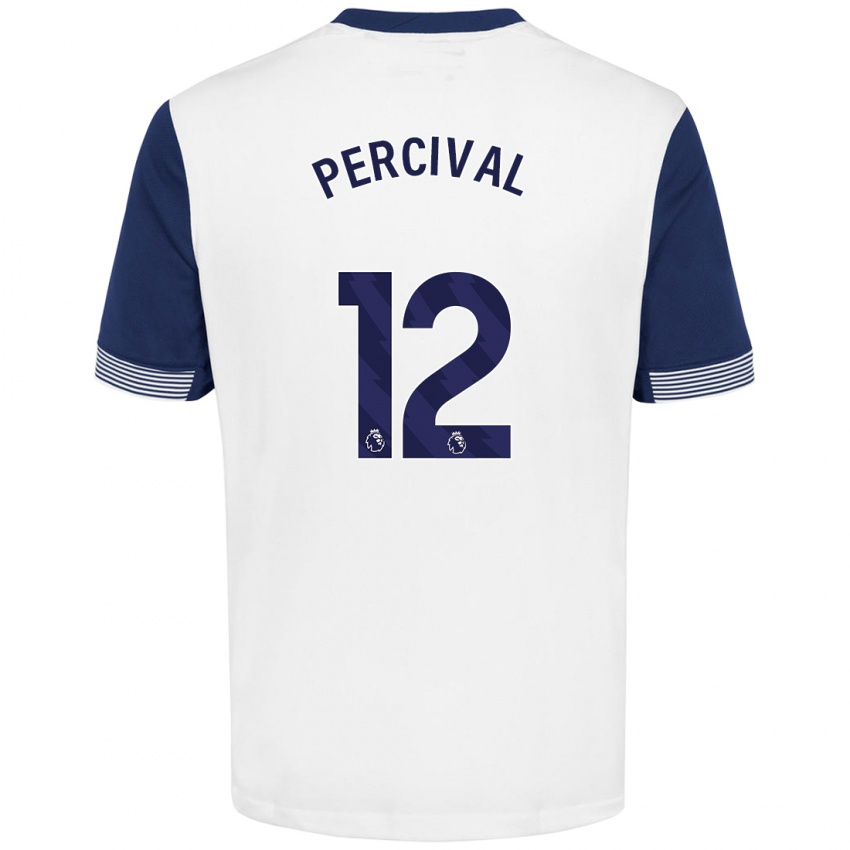 Børn Ria Percival #12 Hvid Blå Hjemmebane Spillertrøjer 2024/25 Trøje T-Shirt