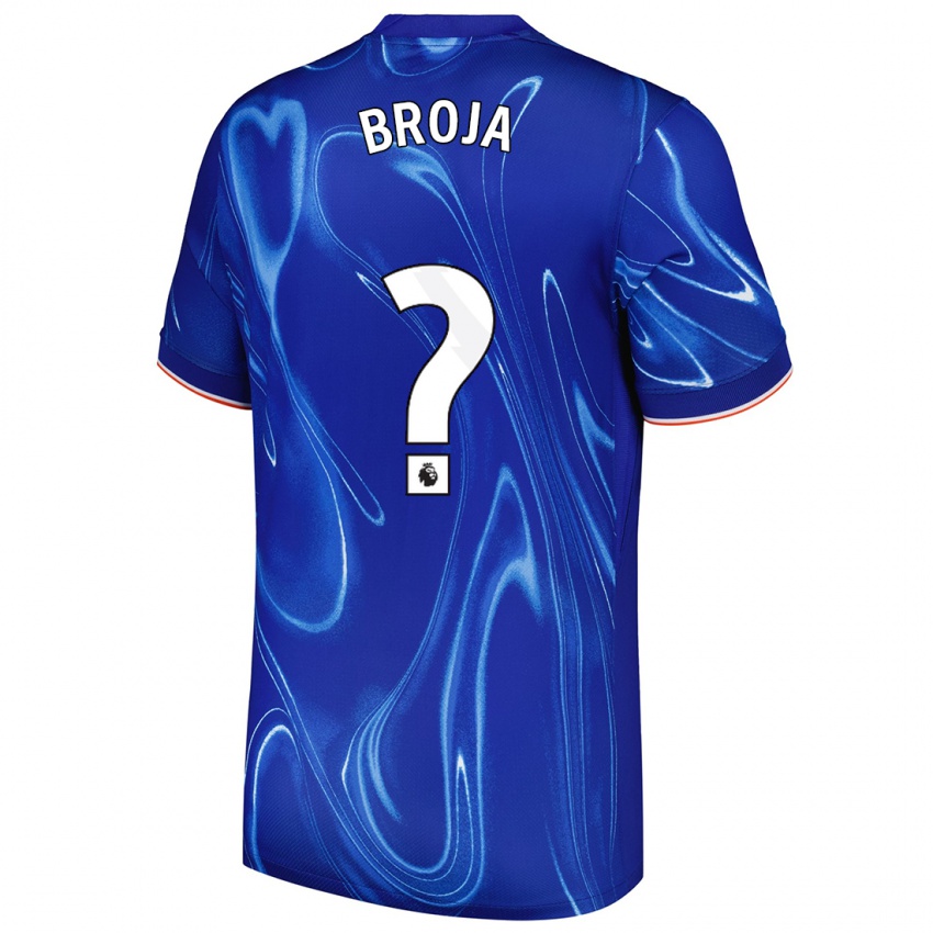 Børn Armando Broja #0 Blå Hvid Hjemmebane Spillertrøjer 2024/25 Trøje T-Shirt