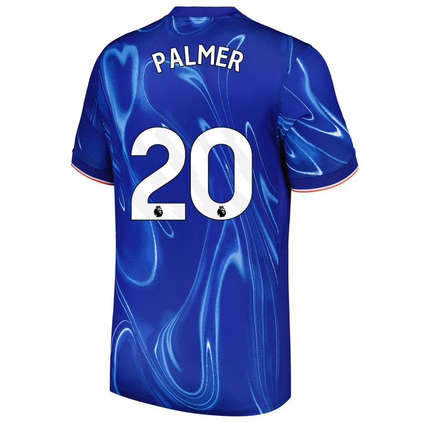 Børn Cole Palmer #20 Blå Hvid Hjemmebane Spillertrøjer 2024/25 Trøje T-Shirt