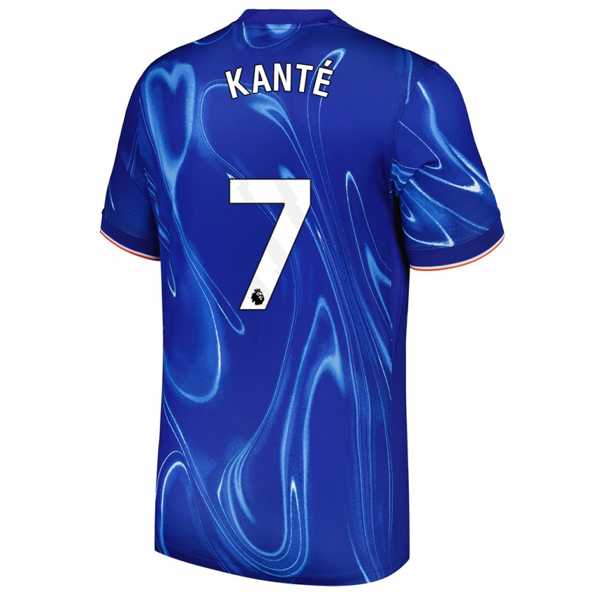 Børn N'golo Kante #7 Blå Hvid Hjemmebane Spillertrøjer 2024/25 Trøje T-Shirt