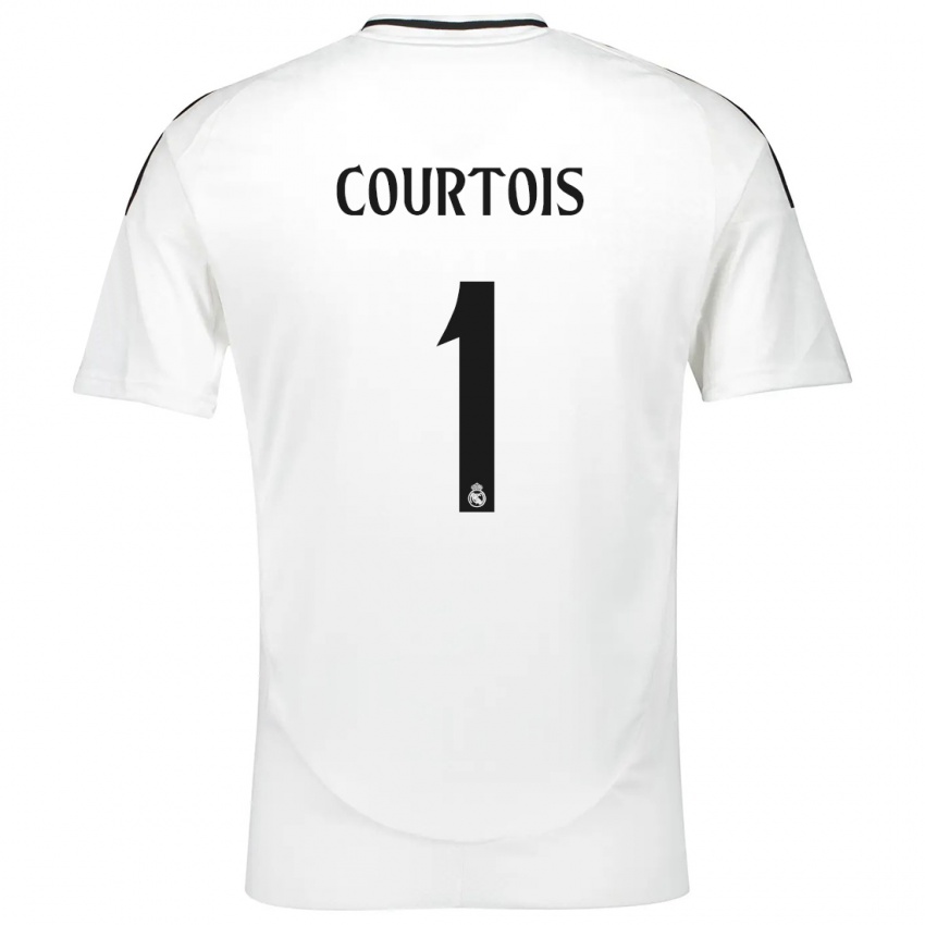 Børn Thibaut Courtois #1 Hvid Hjemmebane Spillertrøjer 2024/25 Trøje T-Shirt