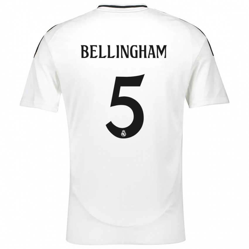 Børn Jude Bellingham #5 Hvid Hjemmebane Spillertrøjer 2024/25 Trøje T-Shirt