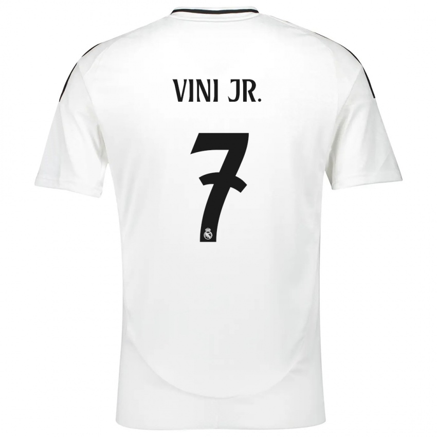 Børn Vinicius Junior #7 Hvid Hjemmebane Spillertrøjer 2024/25 Trøje T-Shirt