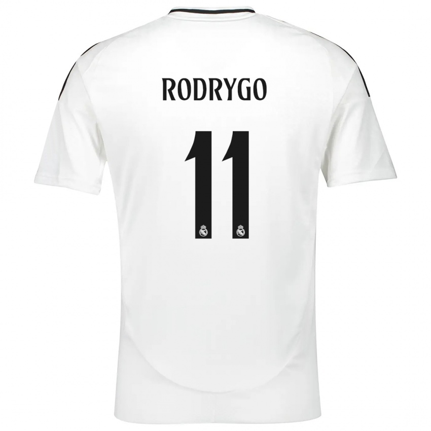 Børn Rodrygo #11 Hvid Hjemmebane Spillertrøjer 2024/25 Trøje T-Shirt