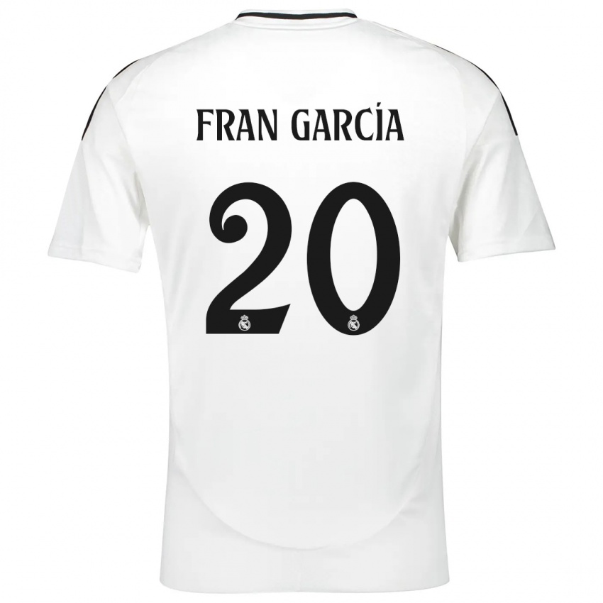 Børn Fran García #20 Hvid Hjemmebane Spillertrøjer 2024/25 Trøje T-Shirt