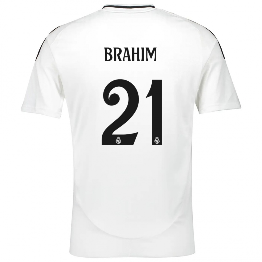 Børn Brahim Diaz #21 Hvid Hjemmebane Spillertrøjer 2024/25 Trøje T-Shirt