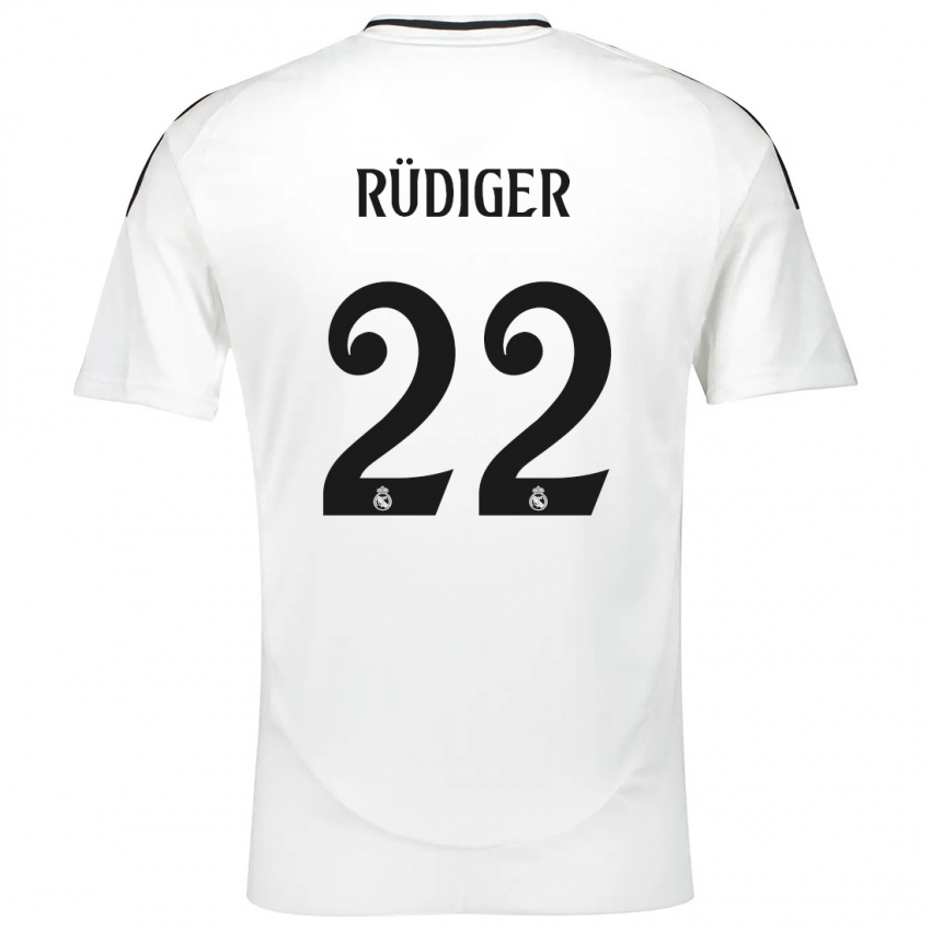 Børn Antonio Rudiger #22 Hvid Hjemmebane Spillertrøjer 2024/25 Trøje T-Shirt