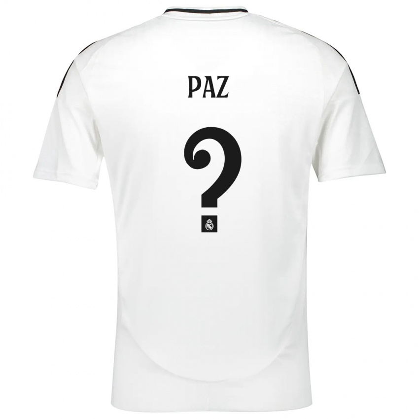 Børn Nico Paz #0 Hvid Hjemmebane Spillertrøjer 2024/25 Trøje T-Shirt