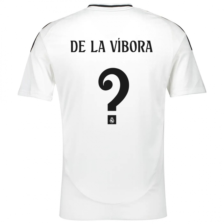 Børn David De La Víbora #0 Hvid Hjemmebane Spillertrøjer 2024/25 Trøje T-Shirt