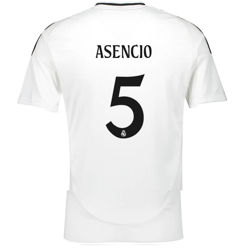 Børn Raul Asencio #5 Hvid Hjemmebane Spillertrøjer 2024/25 Trøje T-Shirt