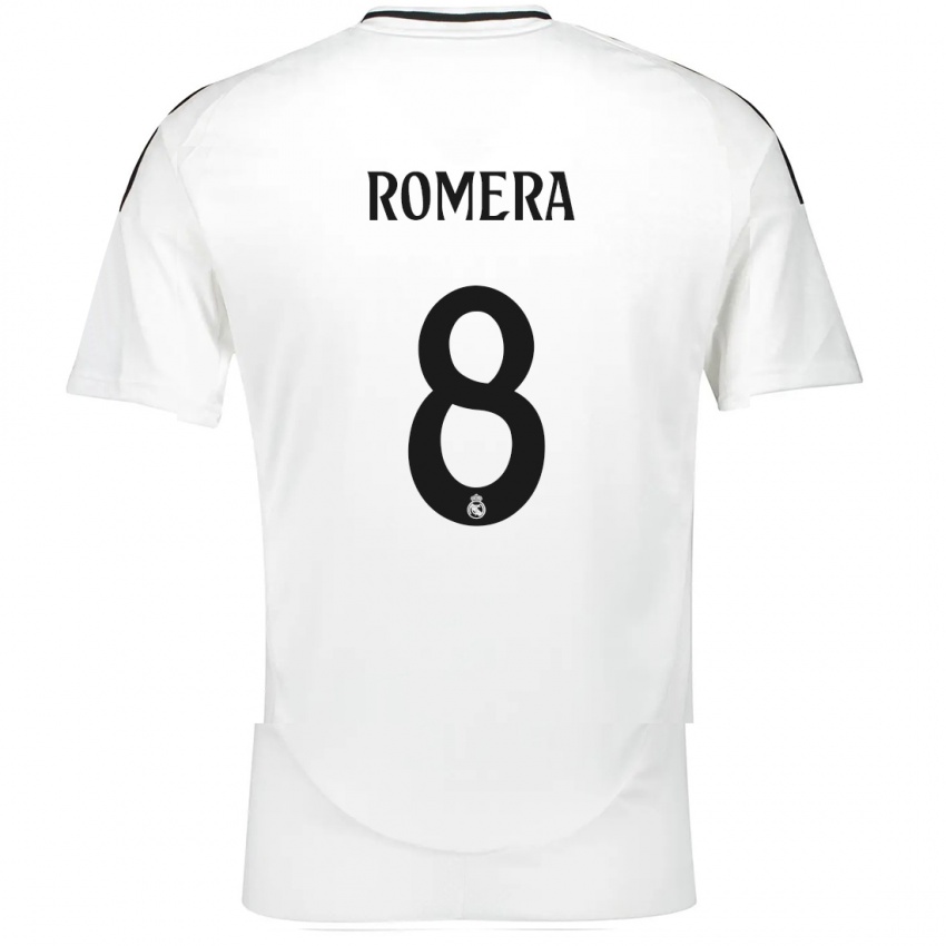 Børn Miguel Romera #8 Hvid Hjemmebane Spillertrøjer 2024/25 Trøje T-Shirt