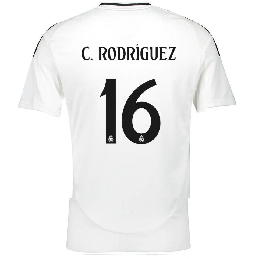 Børn Carlos Rodríguez #16 Hvid Hjemmebane Spillertrøjer 2024/25 Trøje T-Shirt