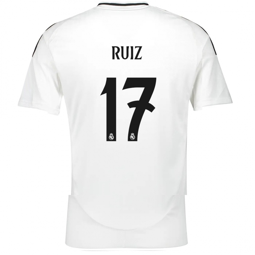 Børn David Ruiz #17 Hvid Hjemmebane Spillertrøjer 2024/25 Trøje T-Shirt