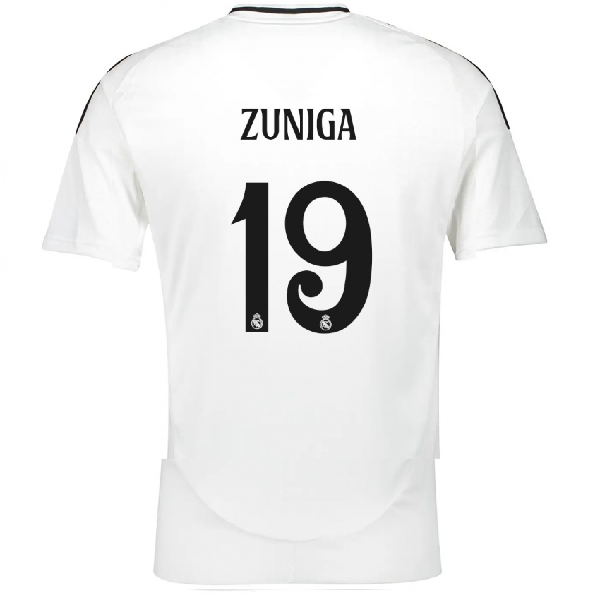 Børn Loren Zúñiga #19 Hvid Hjemmebane Spillertrøjer 2024/25 Trøje T-Shirt